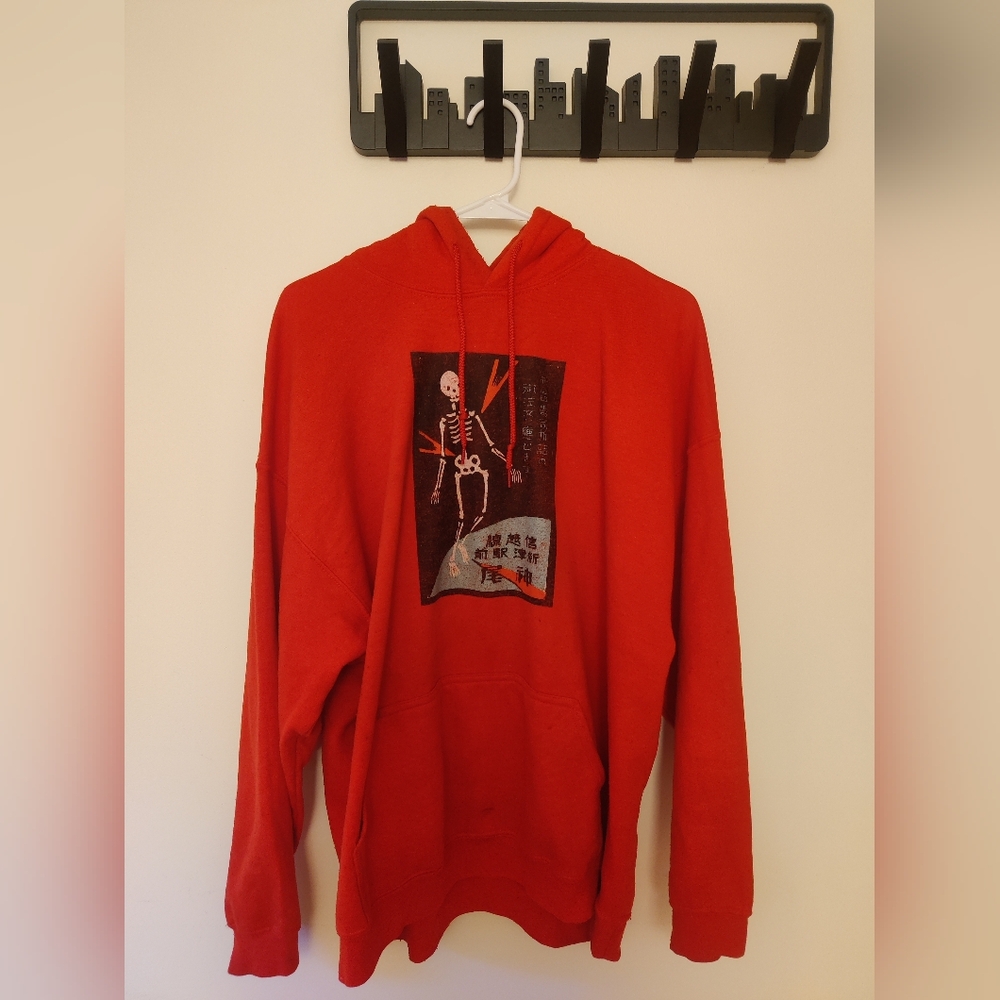 Gildan Red Skeleton Graphic Hoodie
